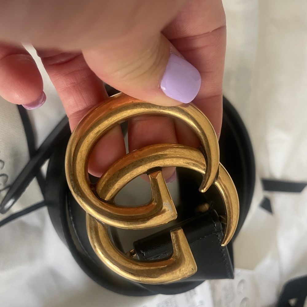Gucci Leather Belt with double G buckle